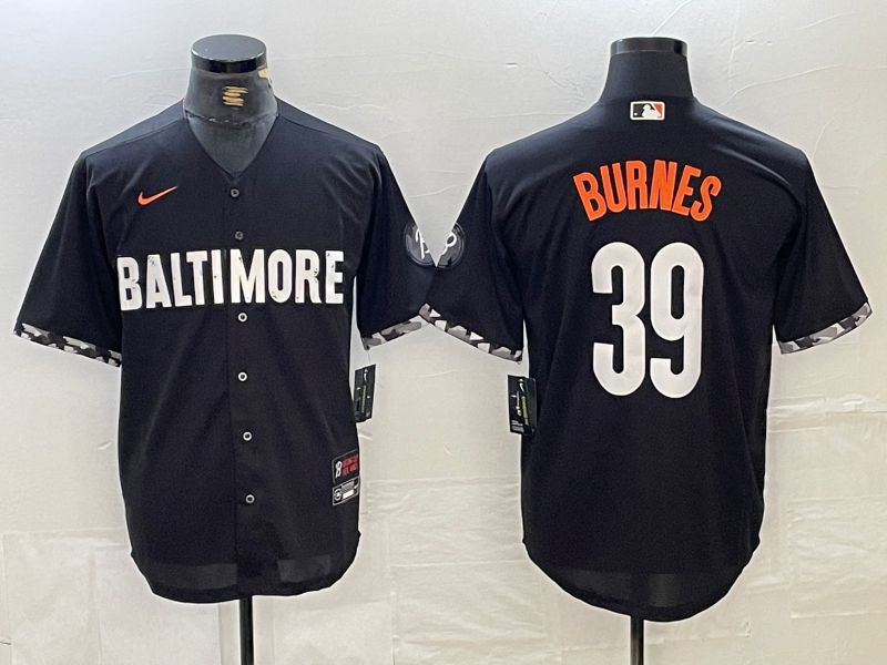Men Baltimore Orioles #39 Burnes Black City Edition Nike 2024 MLB Jersey style 1->->MLB Jersey